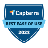 Capterra best ease of use 2023 accolade badge